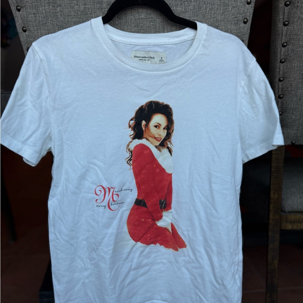 Unisex Abercrombie & Fitch Soft A&F Tee Sz S Mariah Carey Merry Christmas